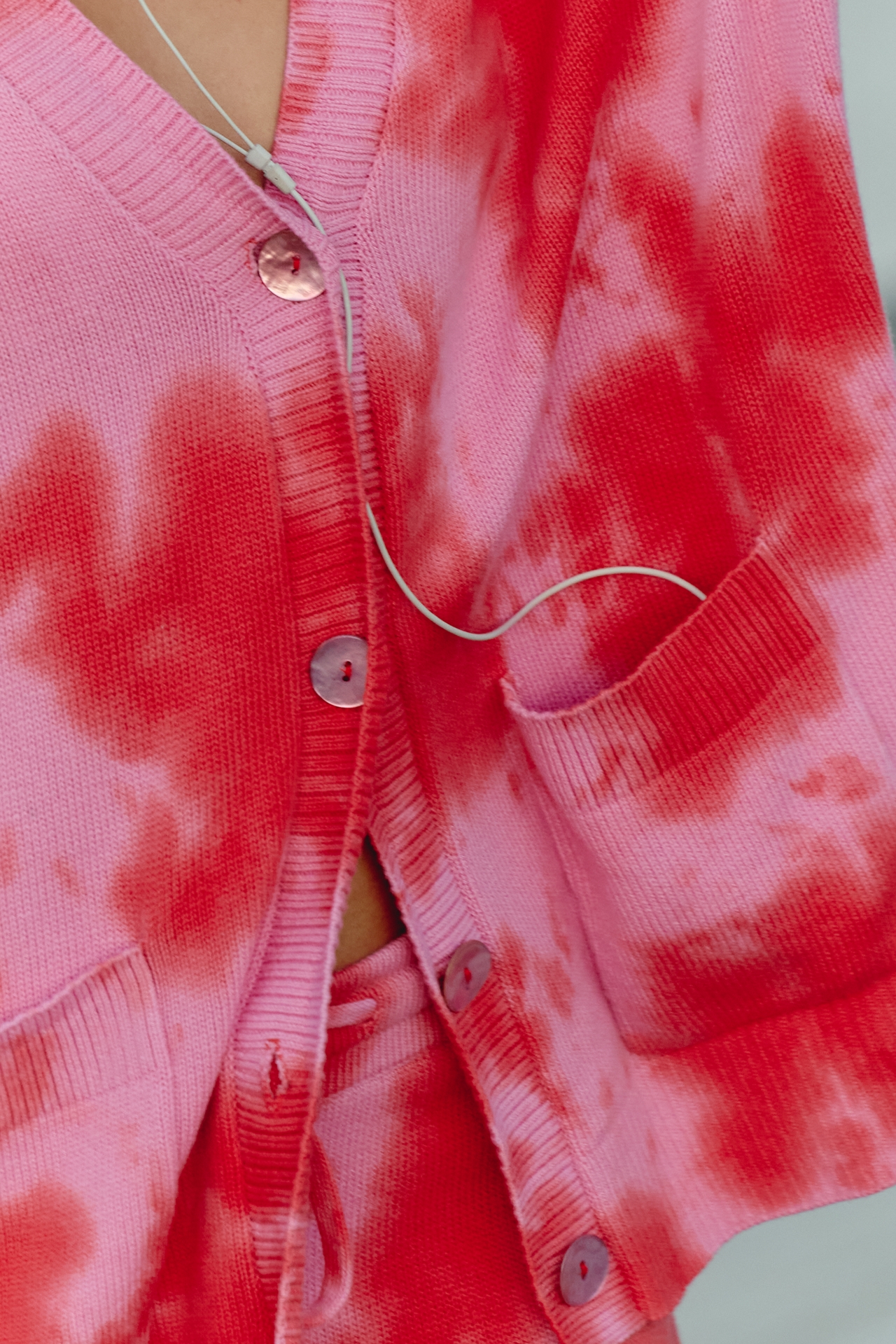 Electric & Rose Wool Cotton Cardigan