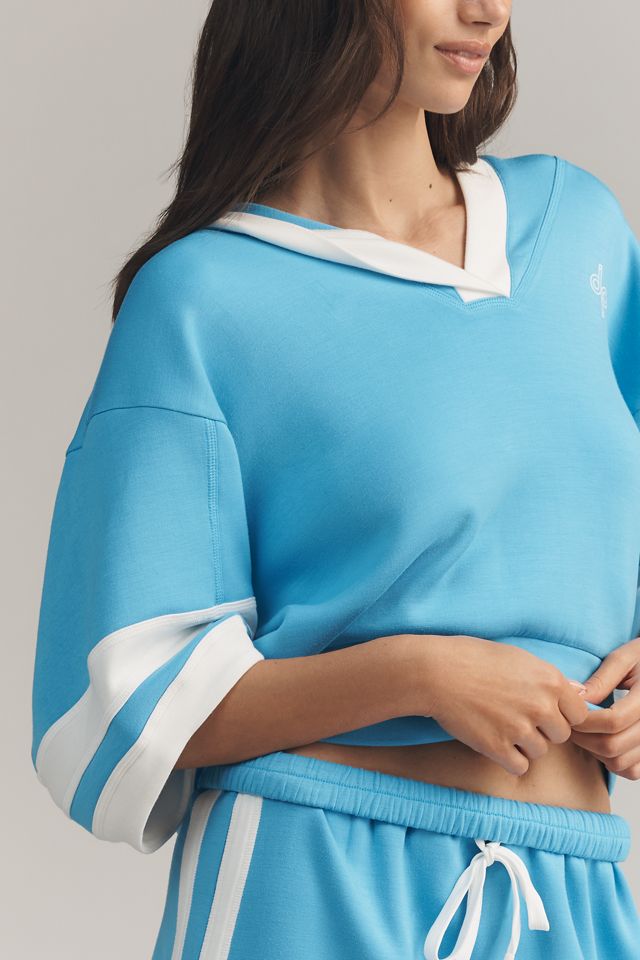 Daily Practice Half-Sleeve Hooded Sweatshirt in Willow #1