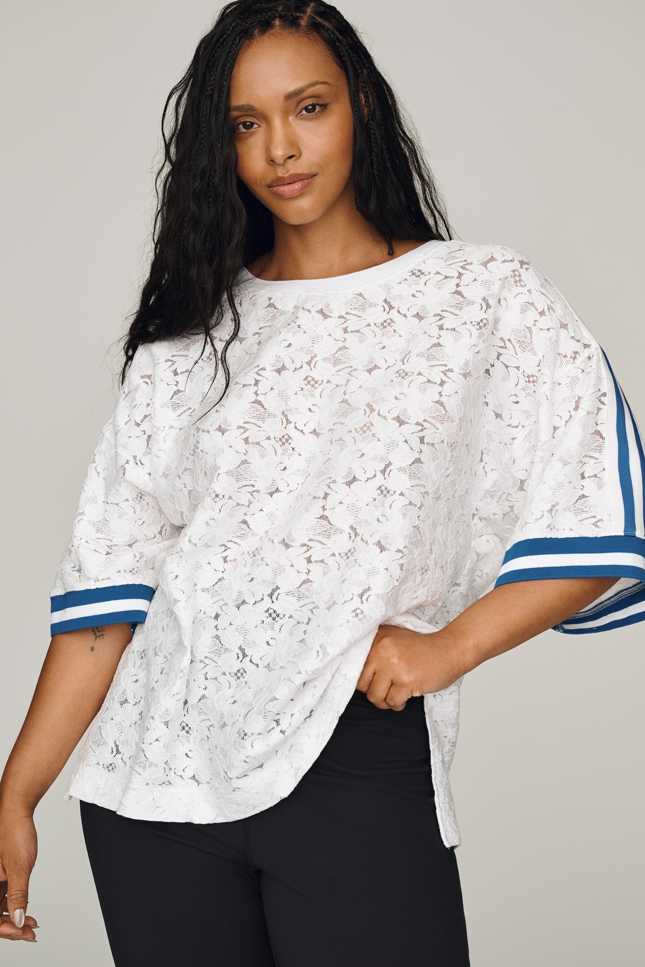 Daily Practice Sheer Lace Tee