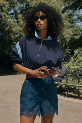 Daily Practice Batwing Jacket In Blue