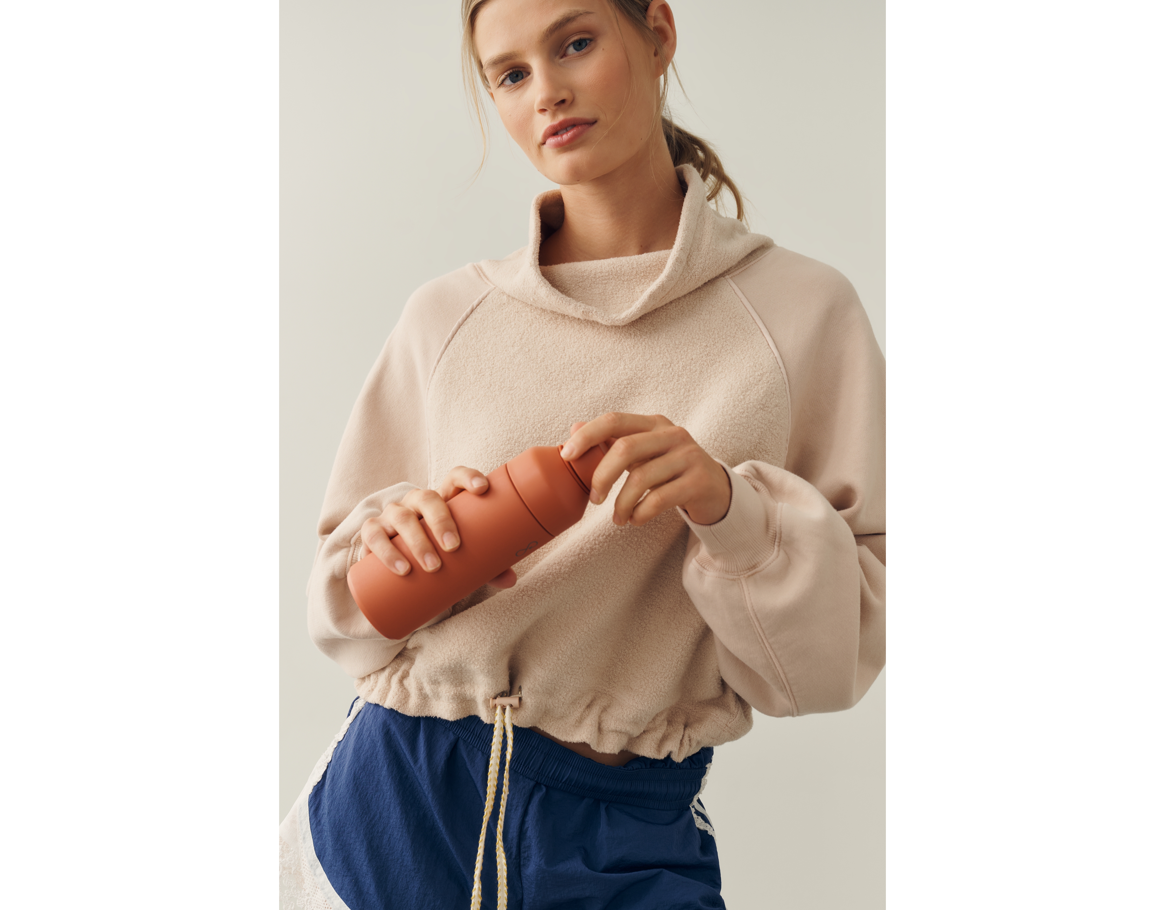Daily Practice 100% Cotton Funnel Neck Top