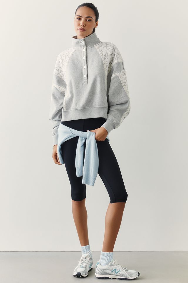 Daily Practice Cotton Blend Lace Funnel Neck Sweatshirt #2