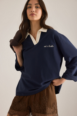 4th & Reckless Rugby Shirt In Blue