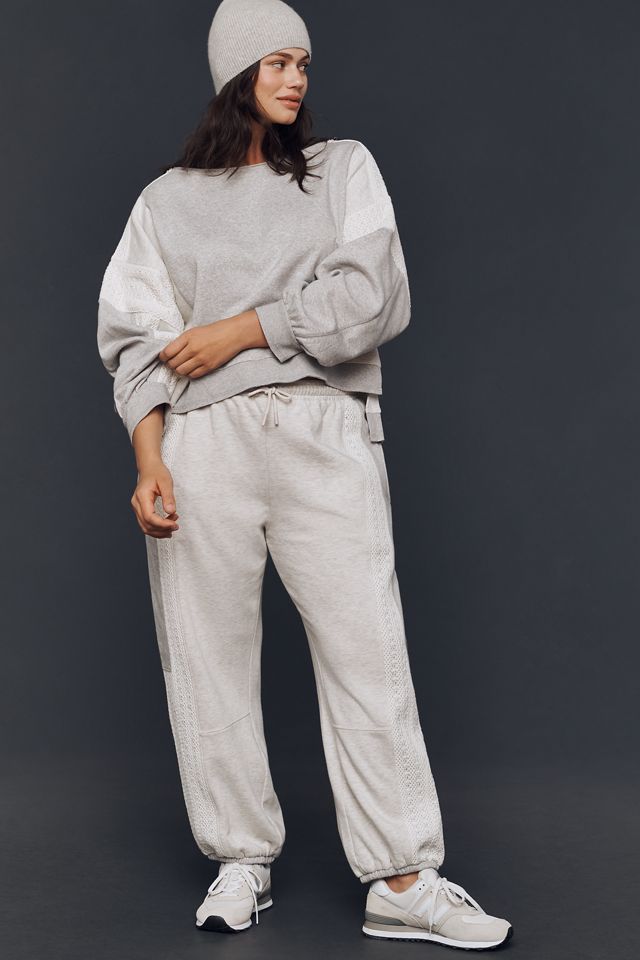 Daily Practice Crew-Neck Lace Panel Sweatshirt #5