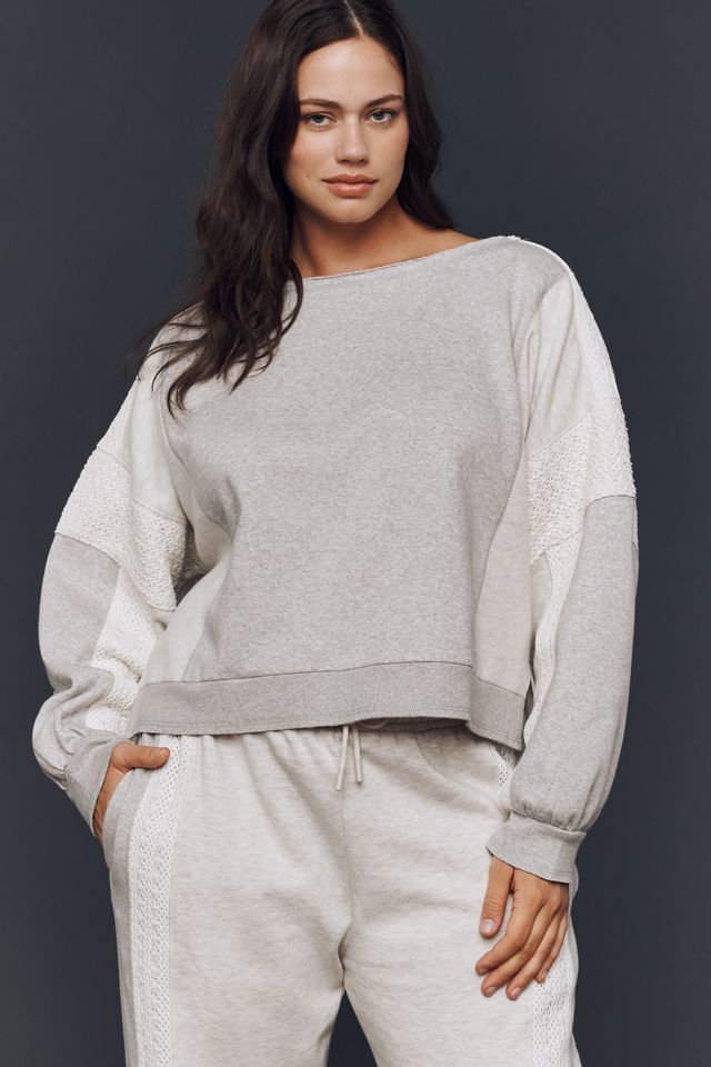Daily Practice Crew-Neck Lace Panel Sweatshirt #6