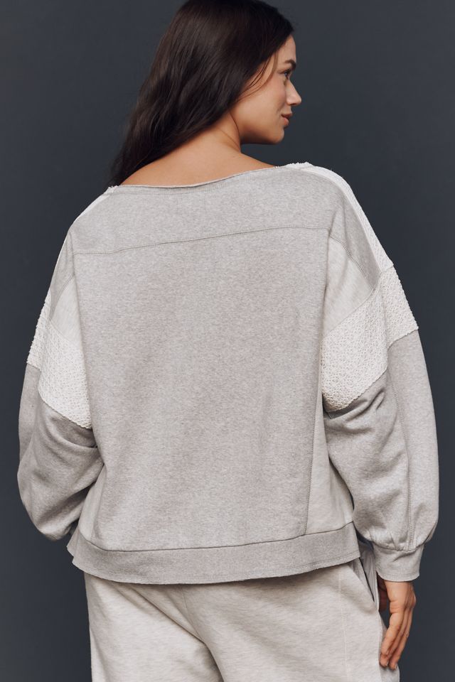 Daily Practice Crew-Neck Lace Panel Sweatshirt #7