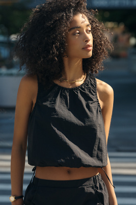 Daily Practice Nylon Tank Top In Black