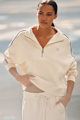 P.e Nation Align Zip Neck Sweatshirt In Neutral