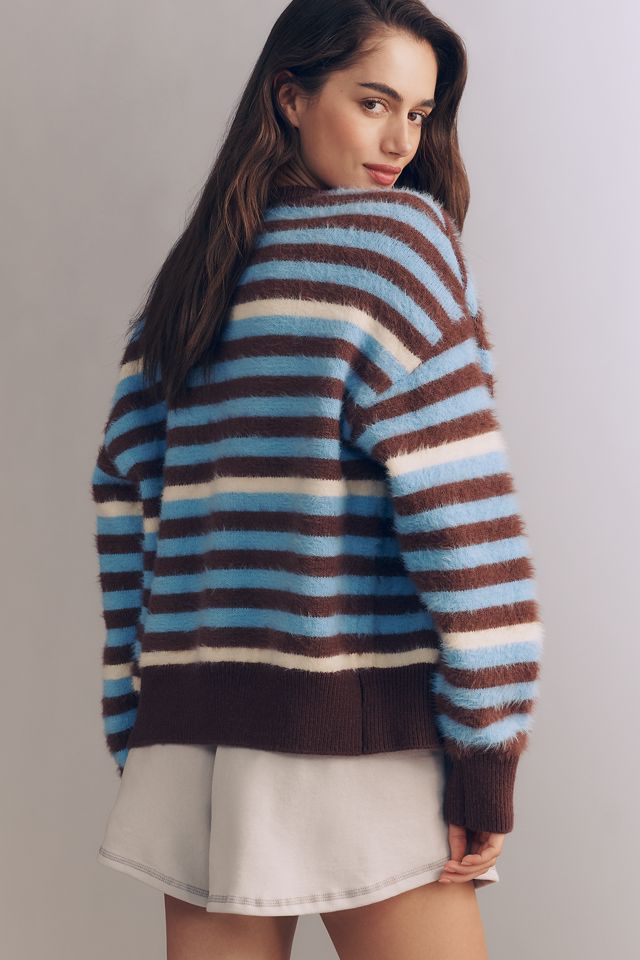 PE Nation Fuzzy Knit Stripe Cardigan #1