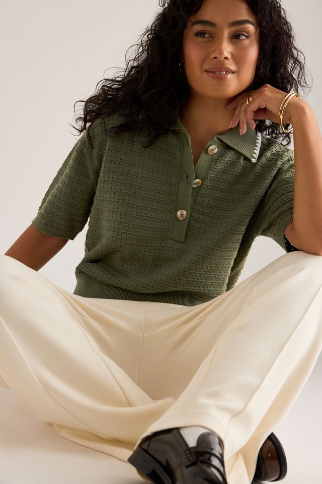 Varley Guilia Knit Polo Top #2