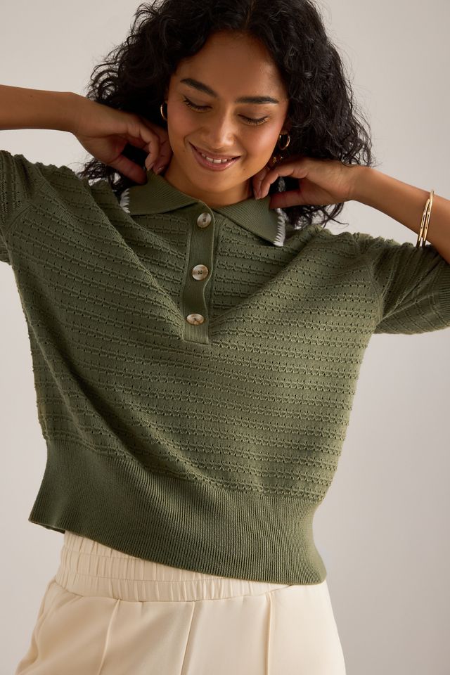 Varley Guilia Knit Polo Top #4