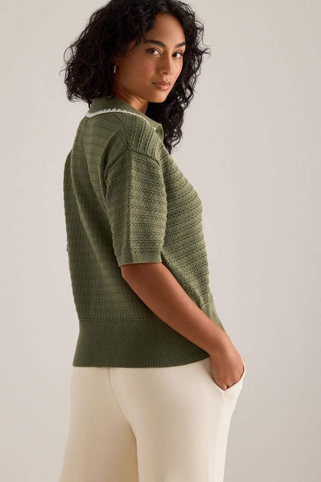 Varley Guilia Knit Polo Top #5