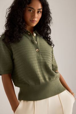 Varley Guilia Knit Polo Top