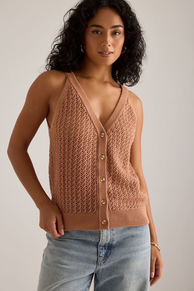 Varley Alessia Pointelle Knit Tank Cotton Top #2