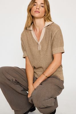 Varley Perrine Knit Polo Top