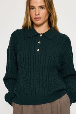 Varley Dottie Polo Zopfmuster-Pullover