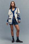 The Wild Collective x Anthro LA Dodgers MLB Cotton Cardigan Sweater