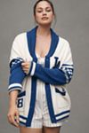 The Wild Collective x Anthro LA Dodgers MLB Cotton Cardigan Sweater