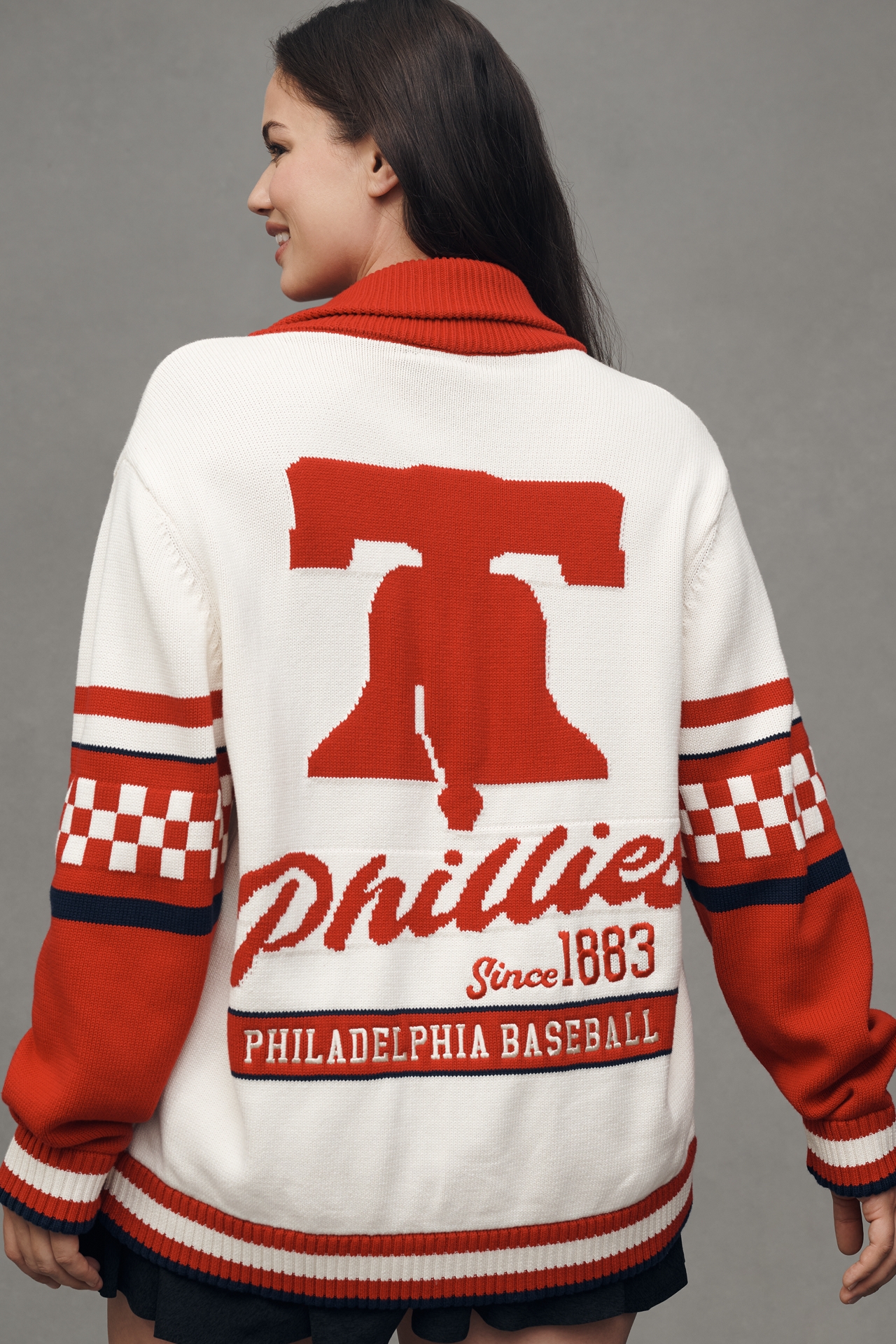 The Wild Collective x Anthro Philadelphia Phillies MLB Cotton Cardigan Sweater