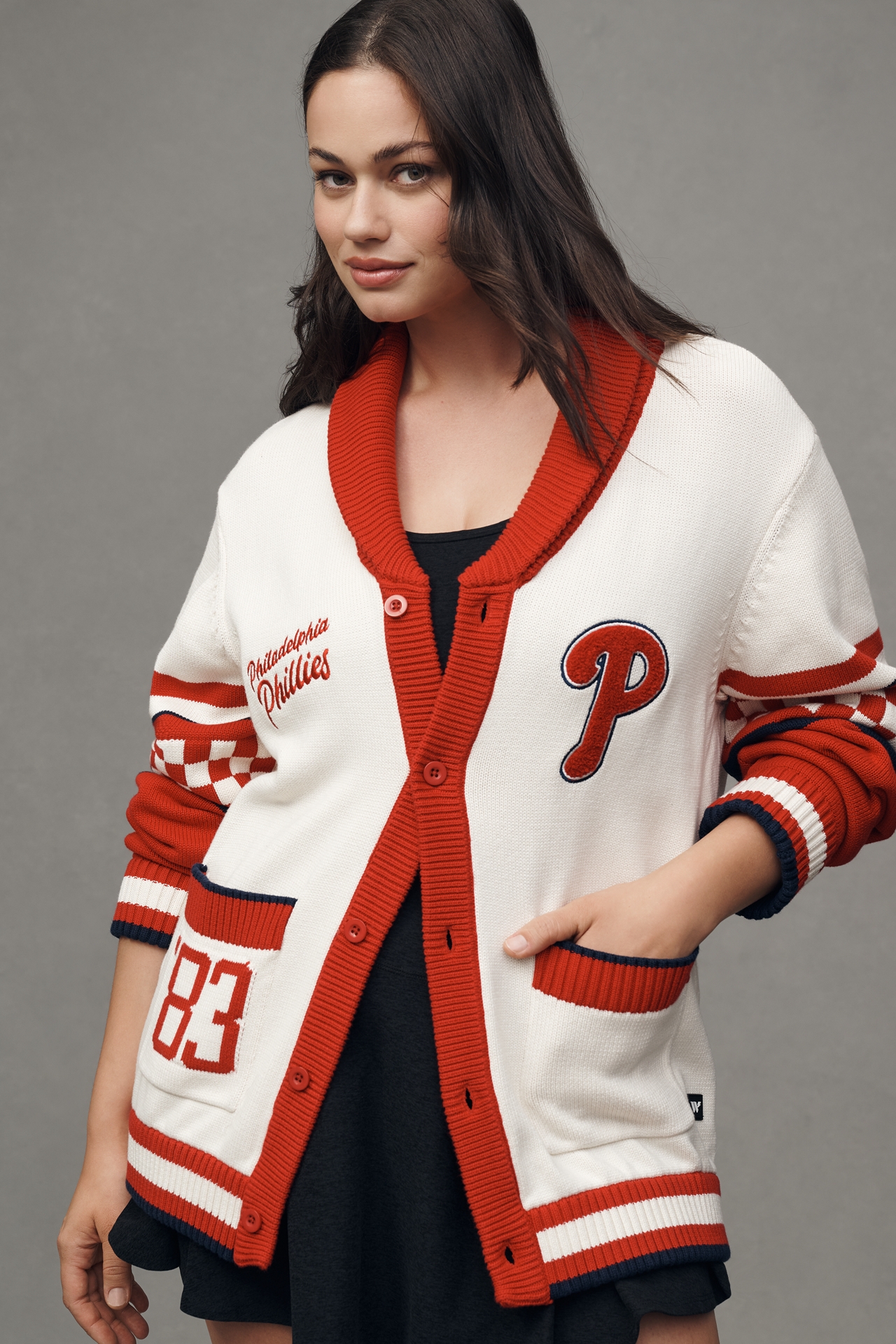 The Wild Collective x Anthro Philadelphia Phillies MLB Cotton Cardigan Sweater