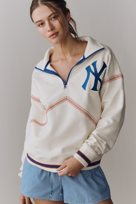 【MLBstyle】 Terez Cotton MLB Quarter-Zip Sweatshirt | Anthropologie