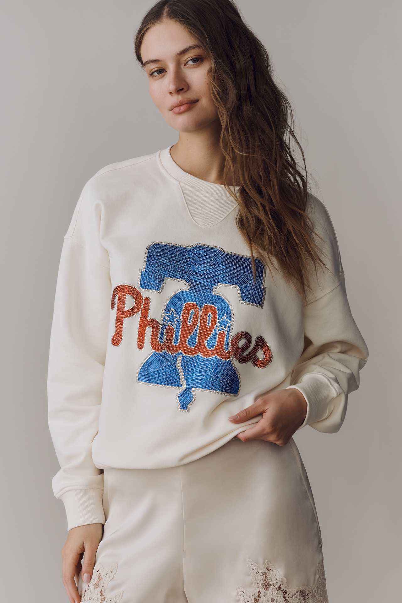 Terez Cotton MLB Crew-Neck Sweatshirt