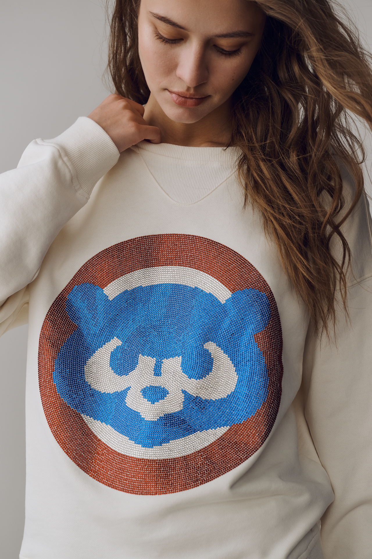 Terez Cotton MLB Crew-Neck Sweatshirt