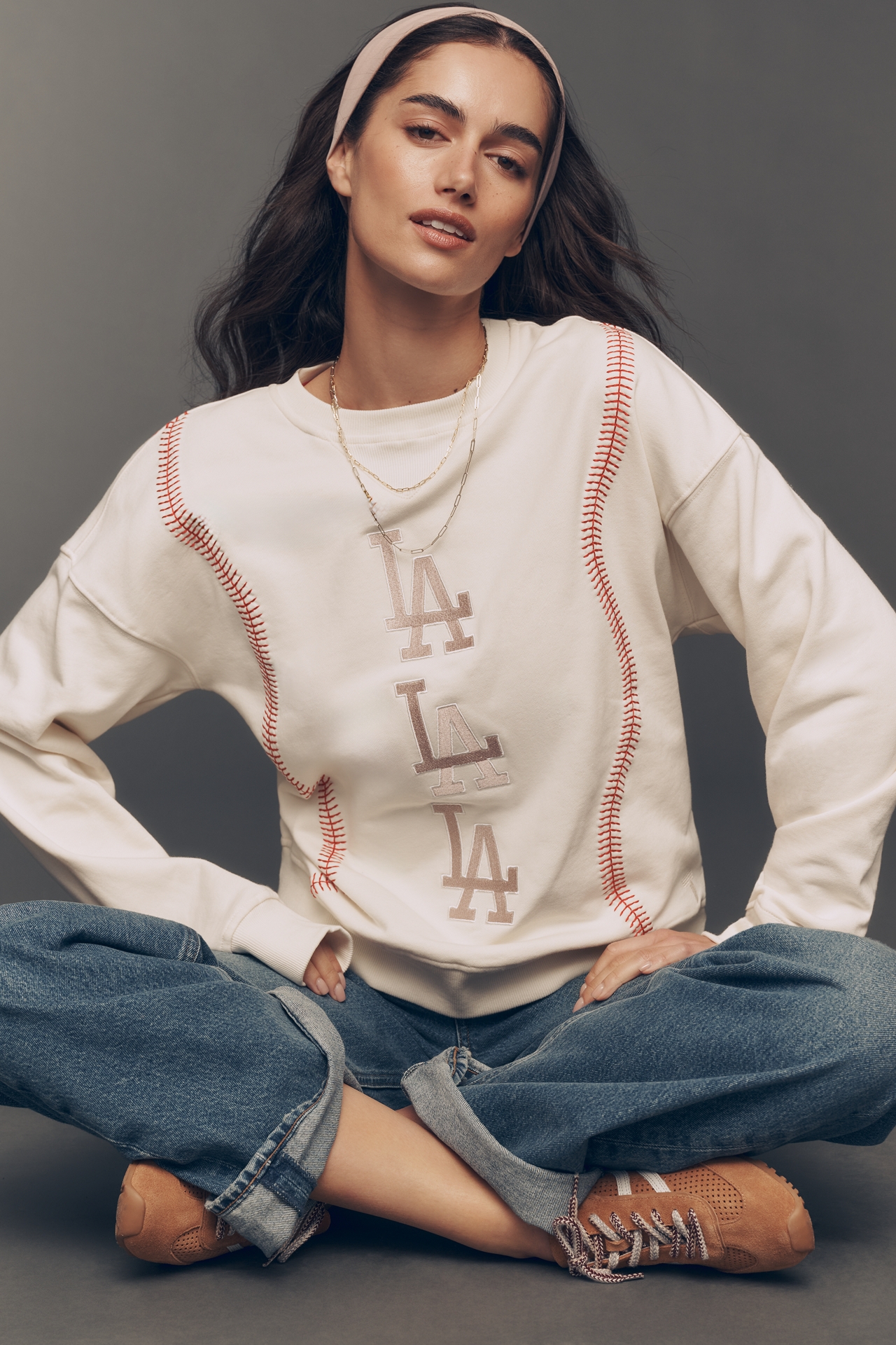 Terez Cotton MLB Multi-Logo Crew-Neck Sweatshirt