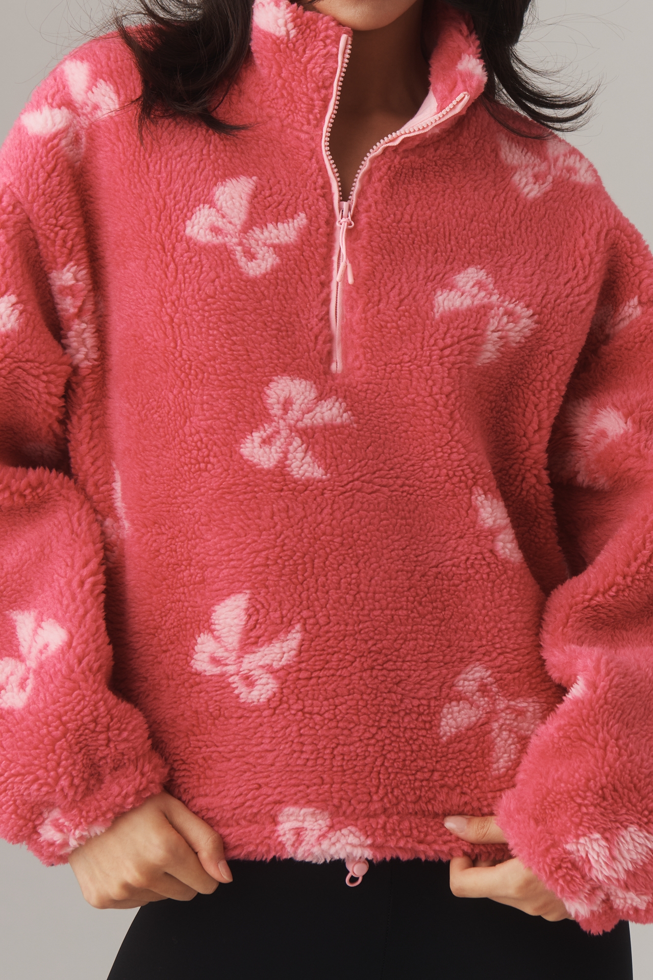 Beach Riot Leona Slopes Sherpa Quarter-Zip Pullover