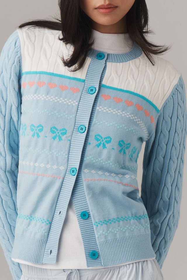 Beach Riot Ally Bow Crewneck Cardigan Sweater #3