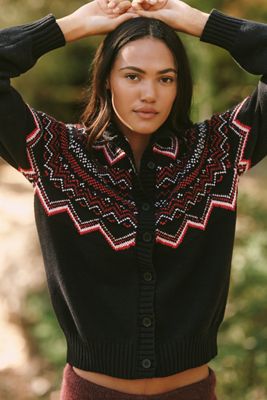 Beach Riot x Anthropologie Zickzack-Strickjacke