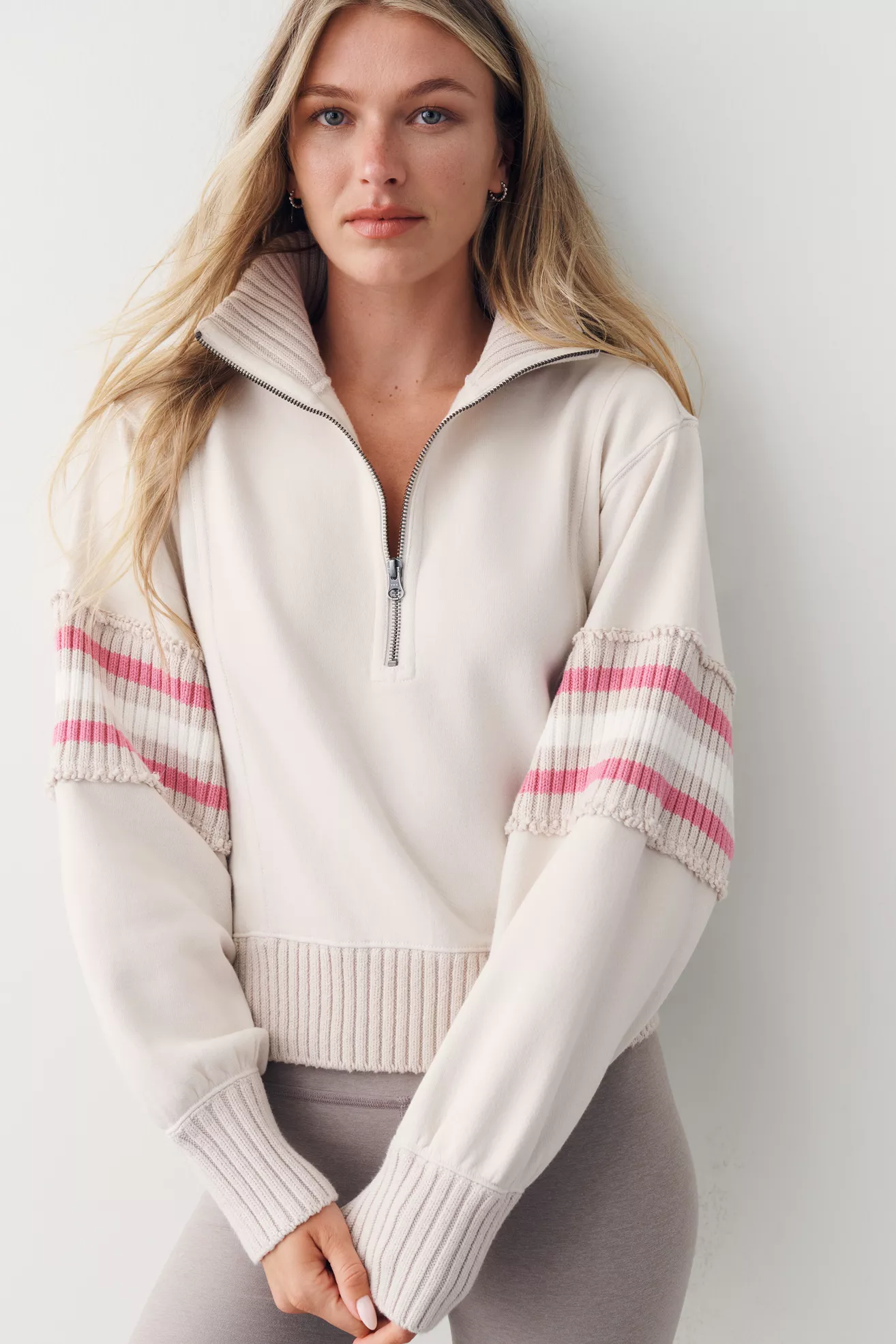 Daily Practice Striped Half-Zip Pullover - thumbnail 5