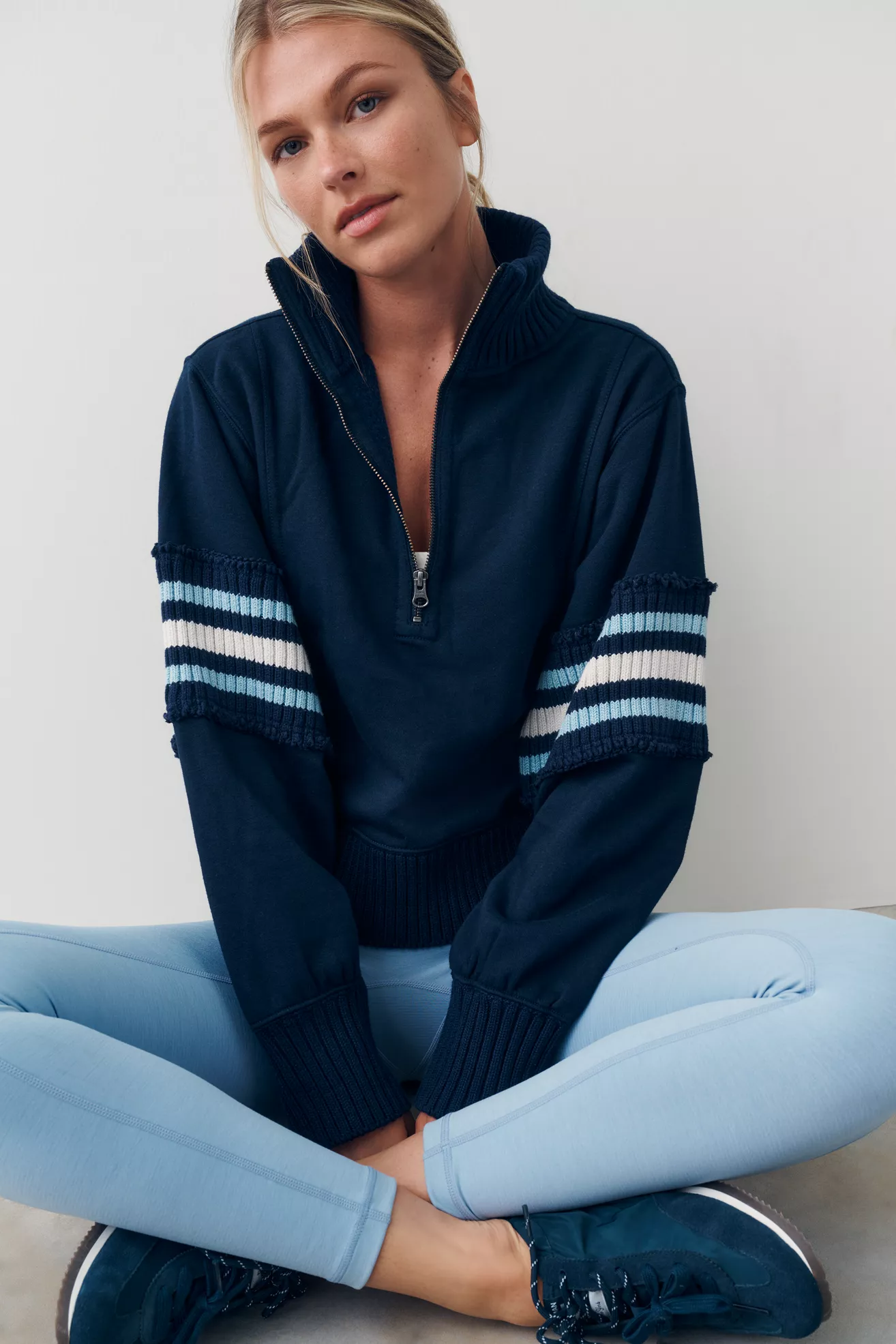 Daily Practice Striped Half-Zip Pullover - thumbnail 9