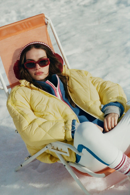 Daily Practice Quilted Puffer Jacket In Yellow