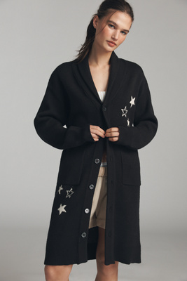 Spiritual Gangster Divine Eye Estelle Cardigan Sweater In Black