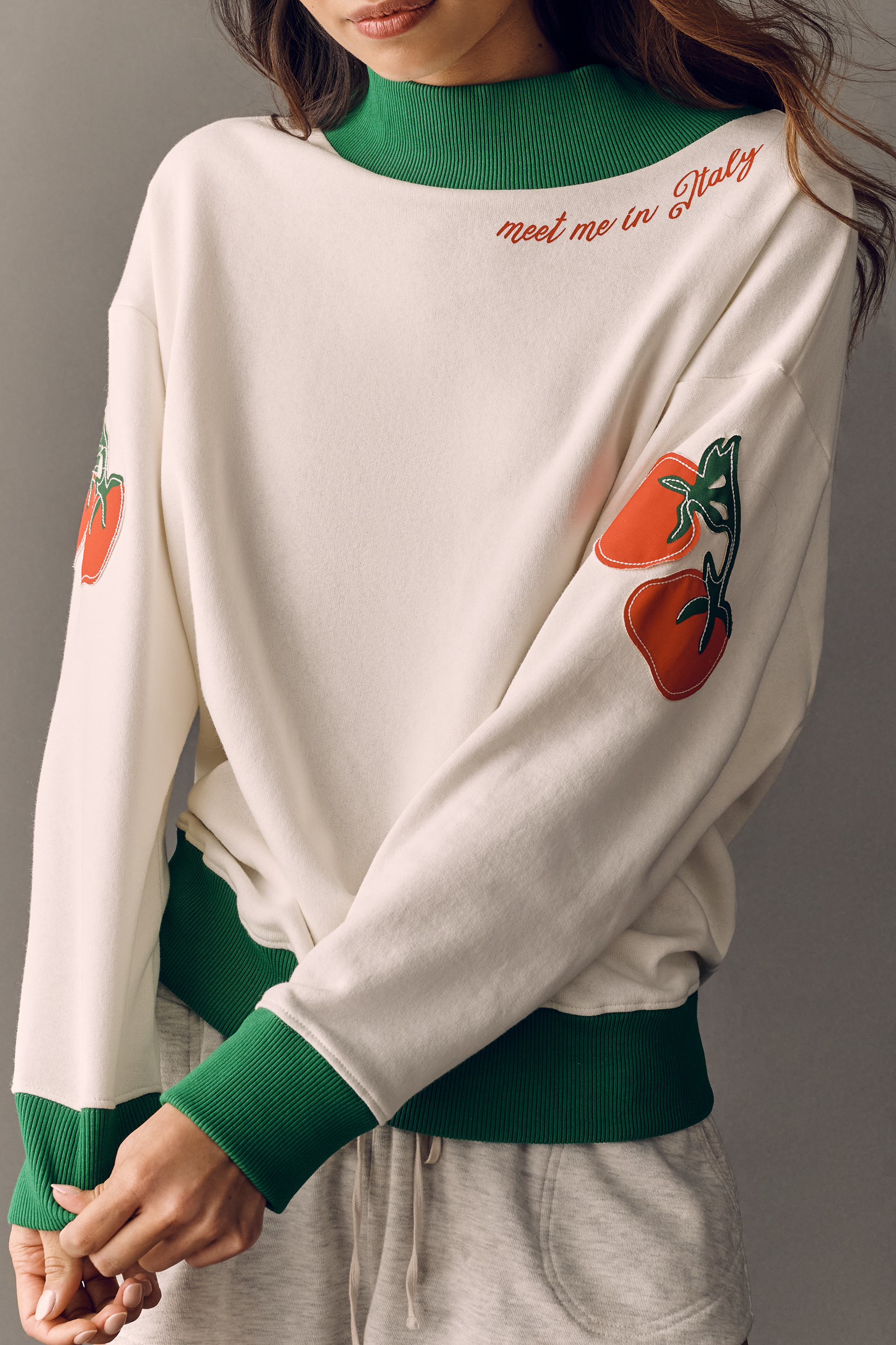 Cotton Mock-Neck Sweatshirt — Image 3