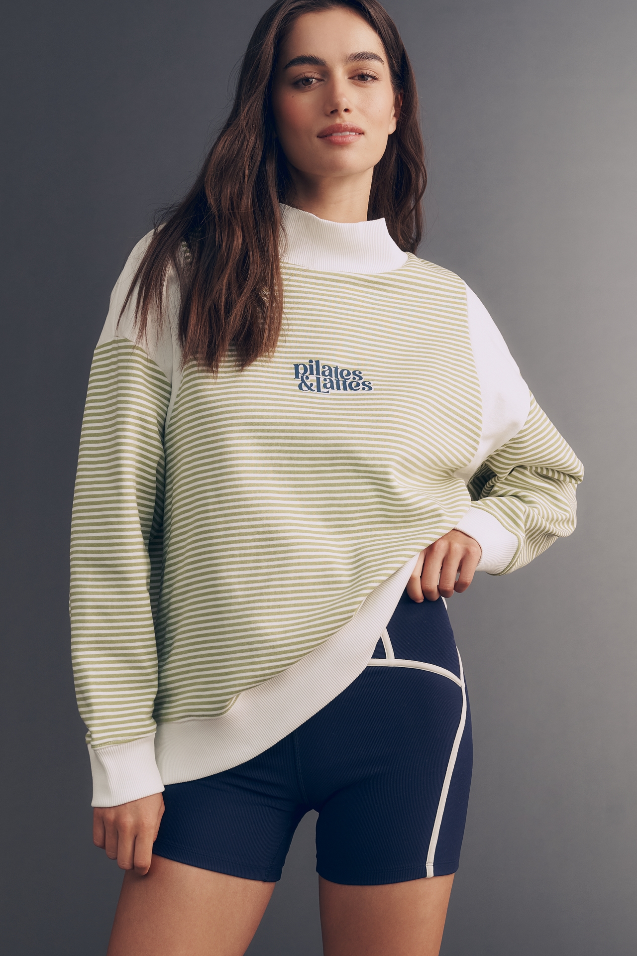 By Anthropologie Cotton Embroidered Mock-Neck Sweatshirt