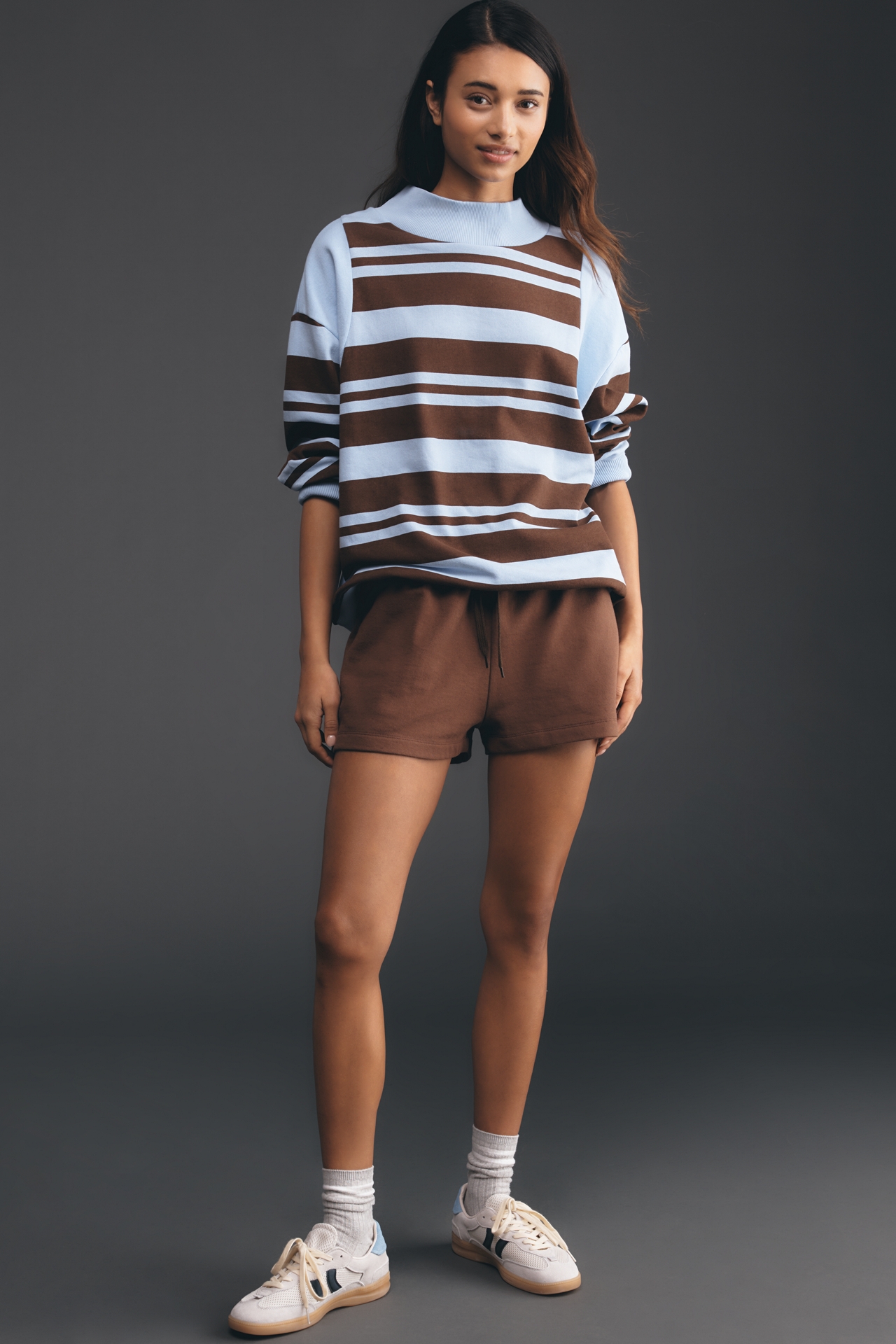 By Anthropologie Cotton Mock-Neck Sweatshirt