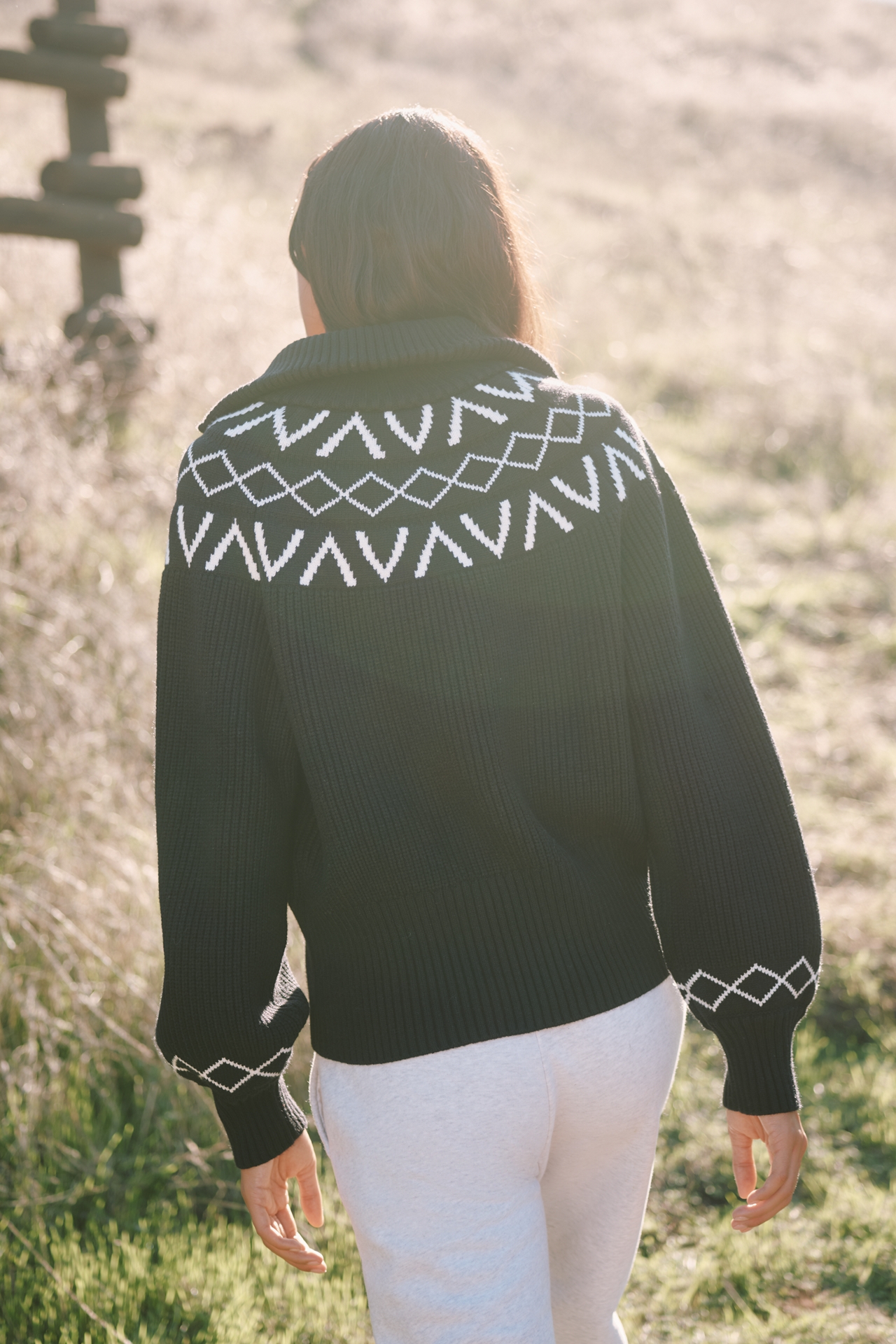 Varley Sigrid Fairisle Half-Zip Sweater