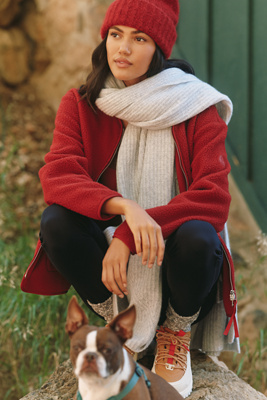 Varley Marina Collarless Fleece Jacket In Brown