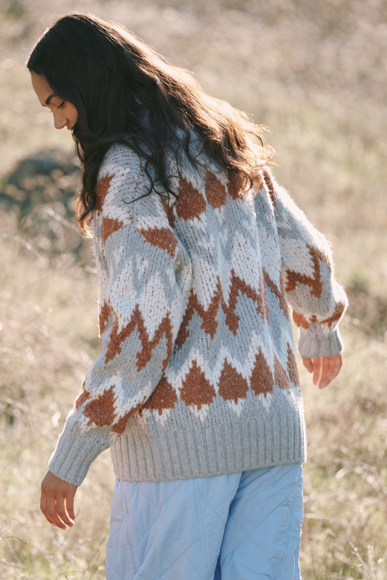 Varley Brockley Jacquard Zip-Front Cardigan Sweater