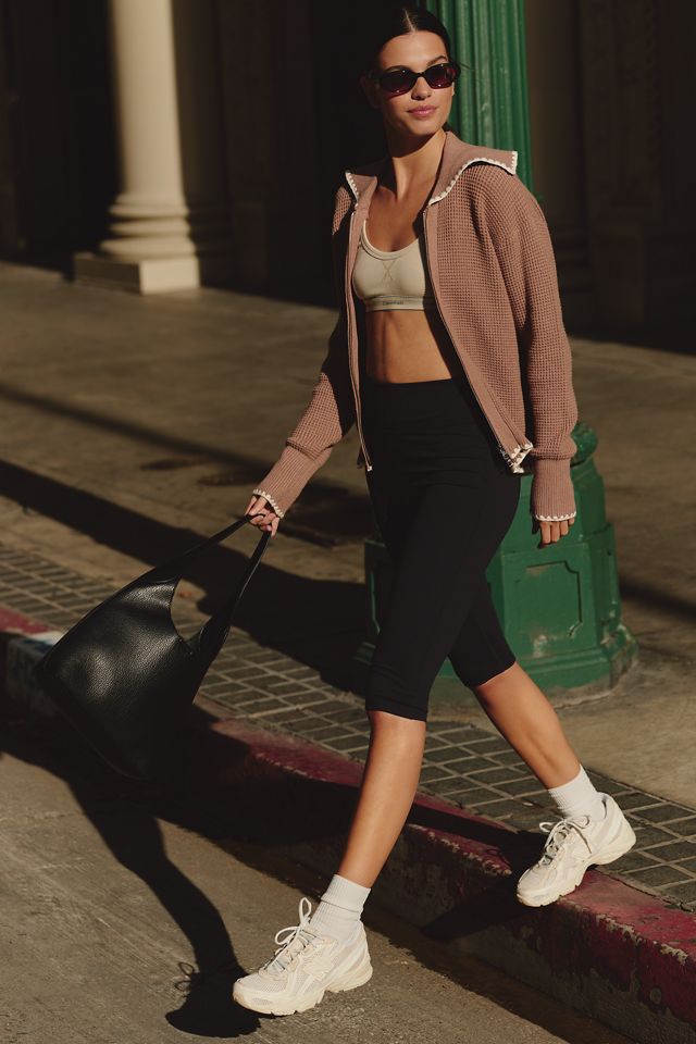 Varley Zip-Front Spread Collar Cardigan Sweater | Anthropologie