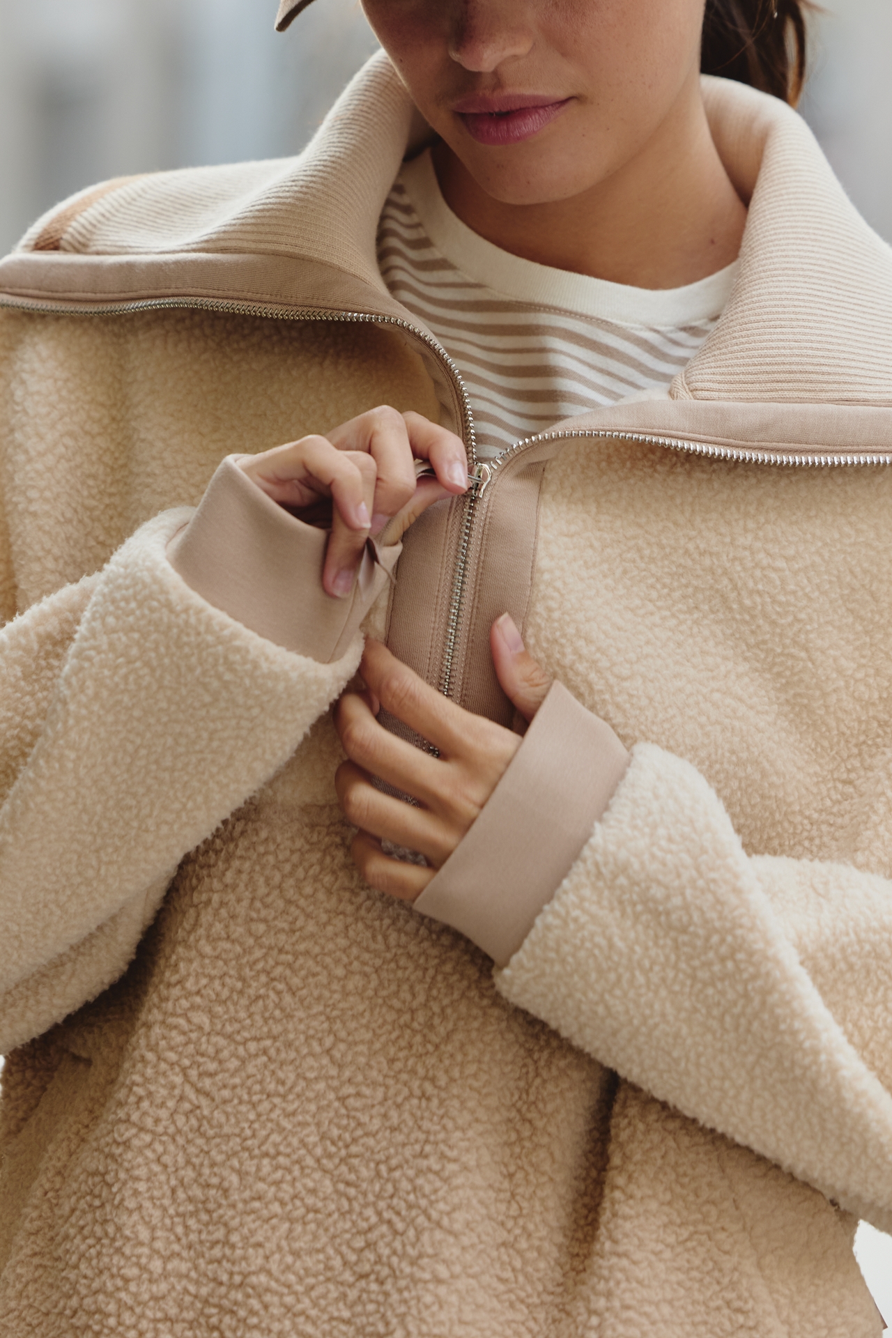 Varley Carmine Relaxed Half-Zip Fleece Sweatshirt