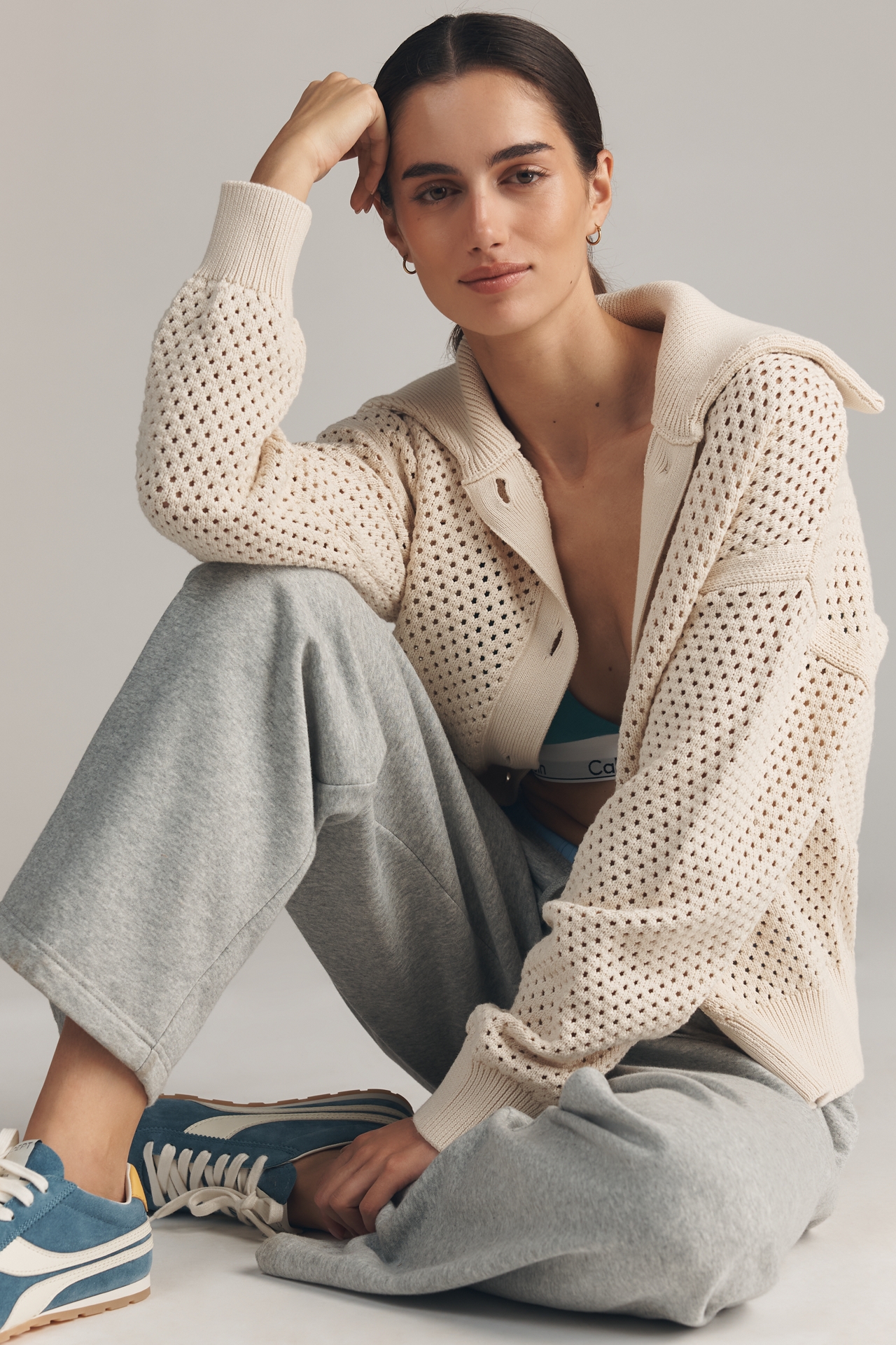 Varley Myrtle Buttondown Knit Top