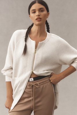 Varley Augusta Zip-up Sweatshirt In White