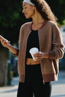 Varley Zenia Zip-Up Sweater by Anthropologie