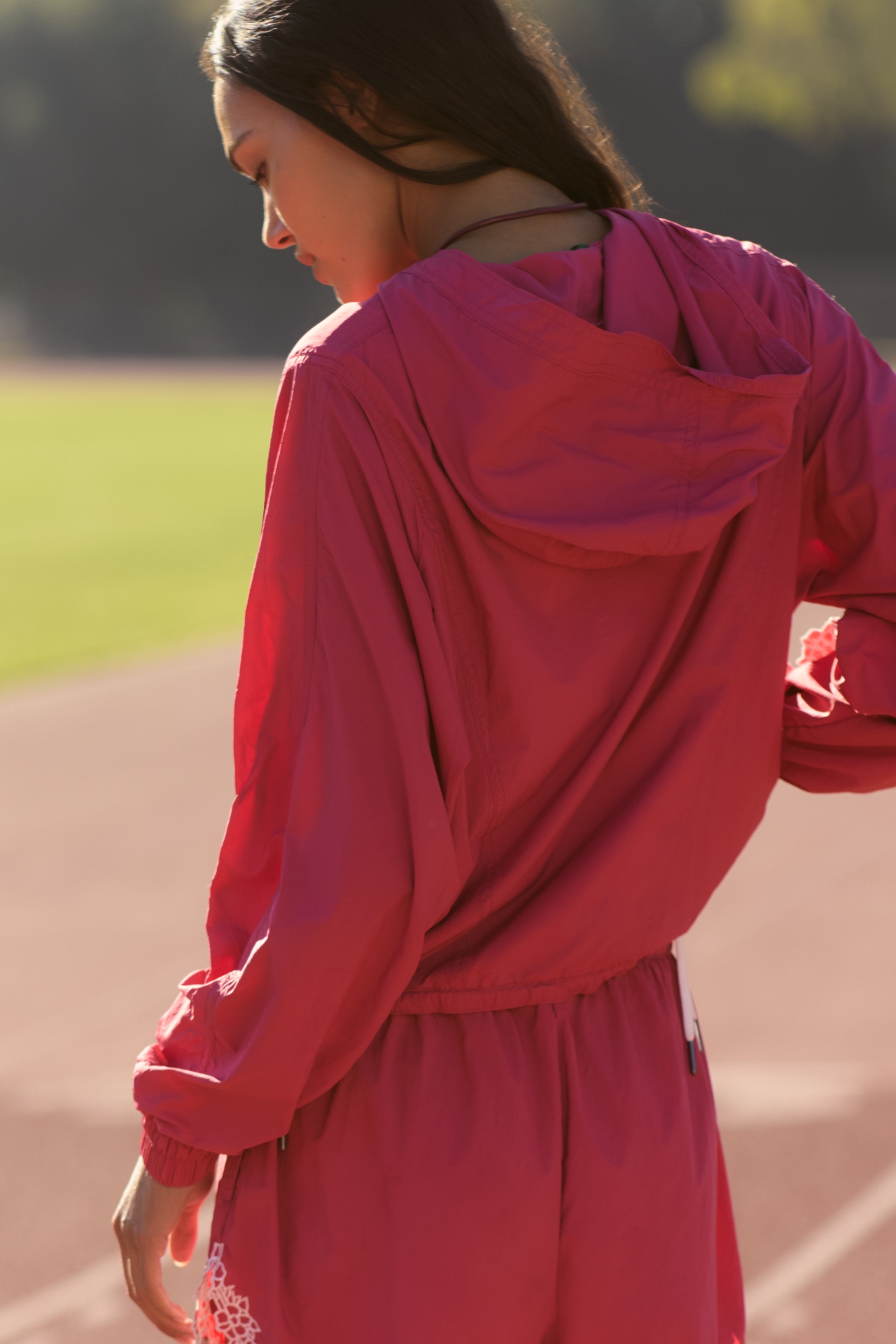 Daily Practice Half-Zip Lace Trim Pullover