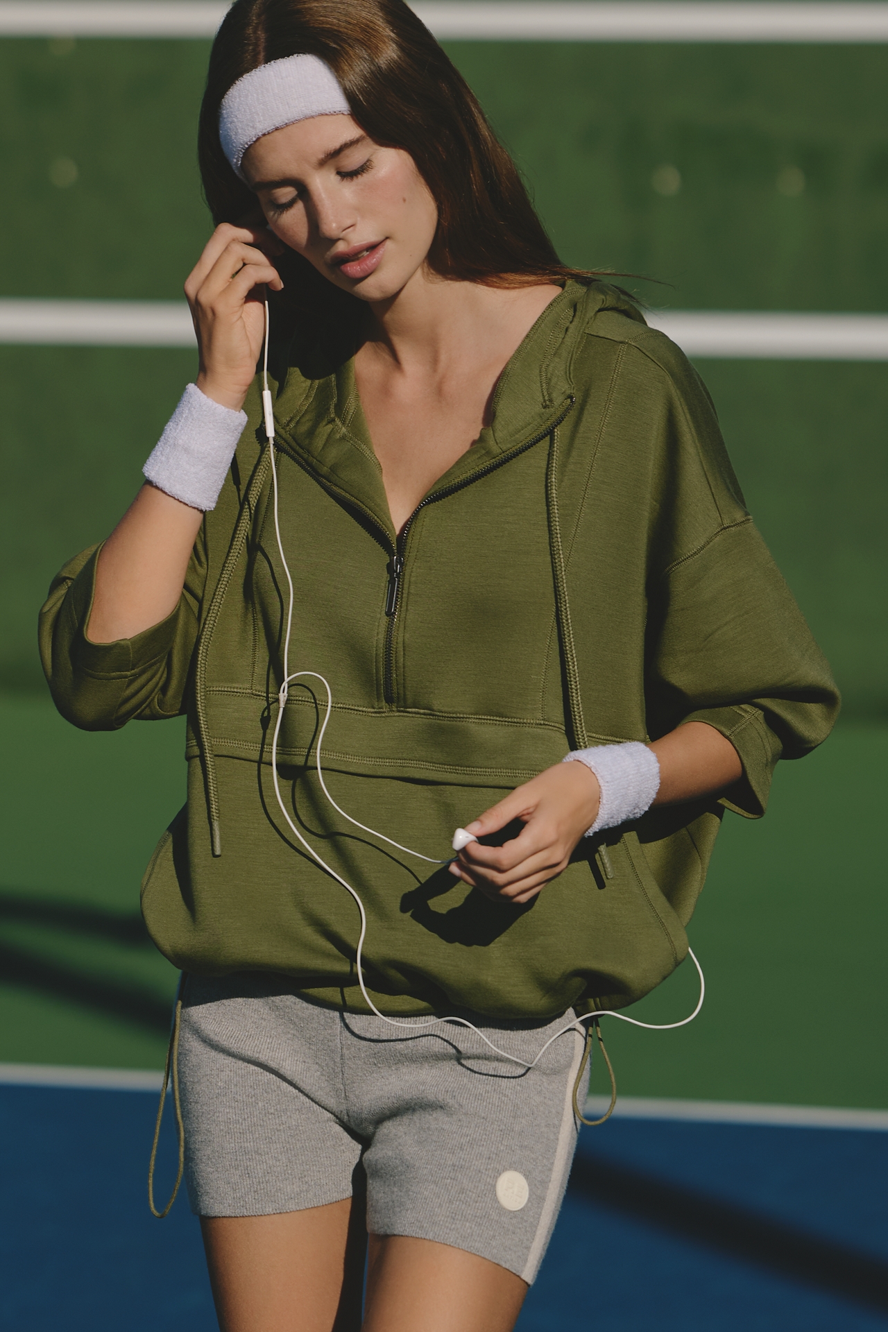 Daily Practice Hooded Drawstring Pullover Willow