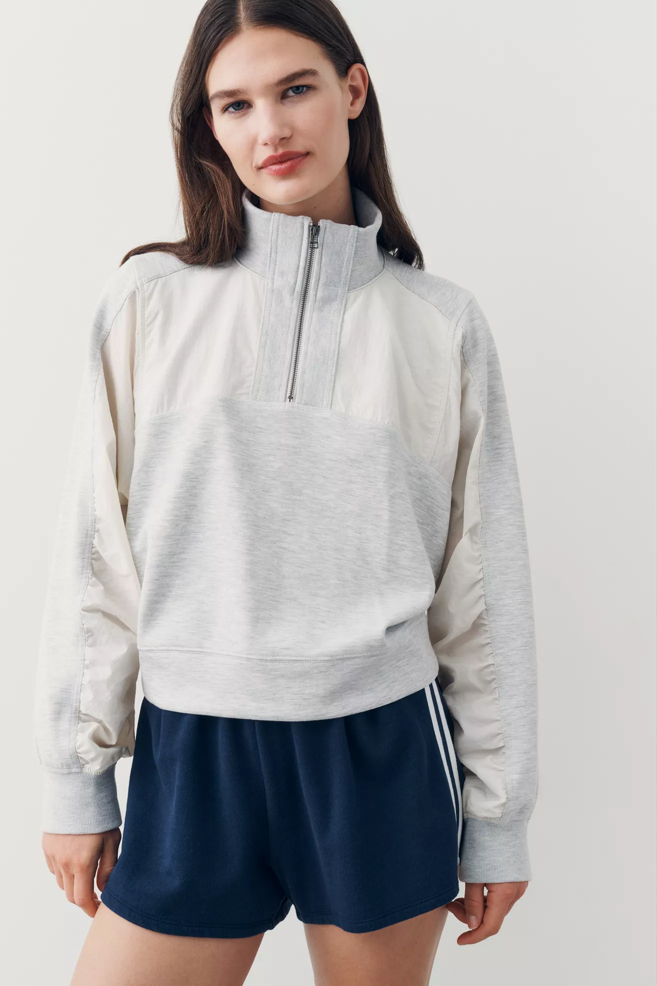 Daily Practice Mixed Media Quarter-Zip Jacket