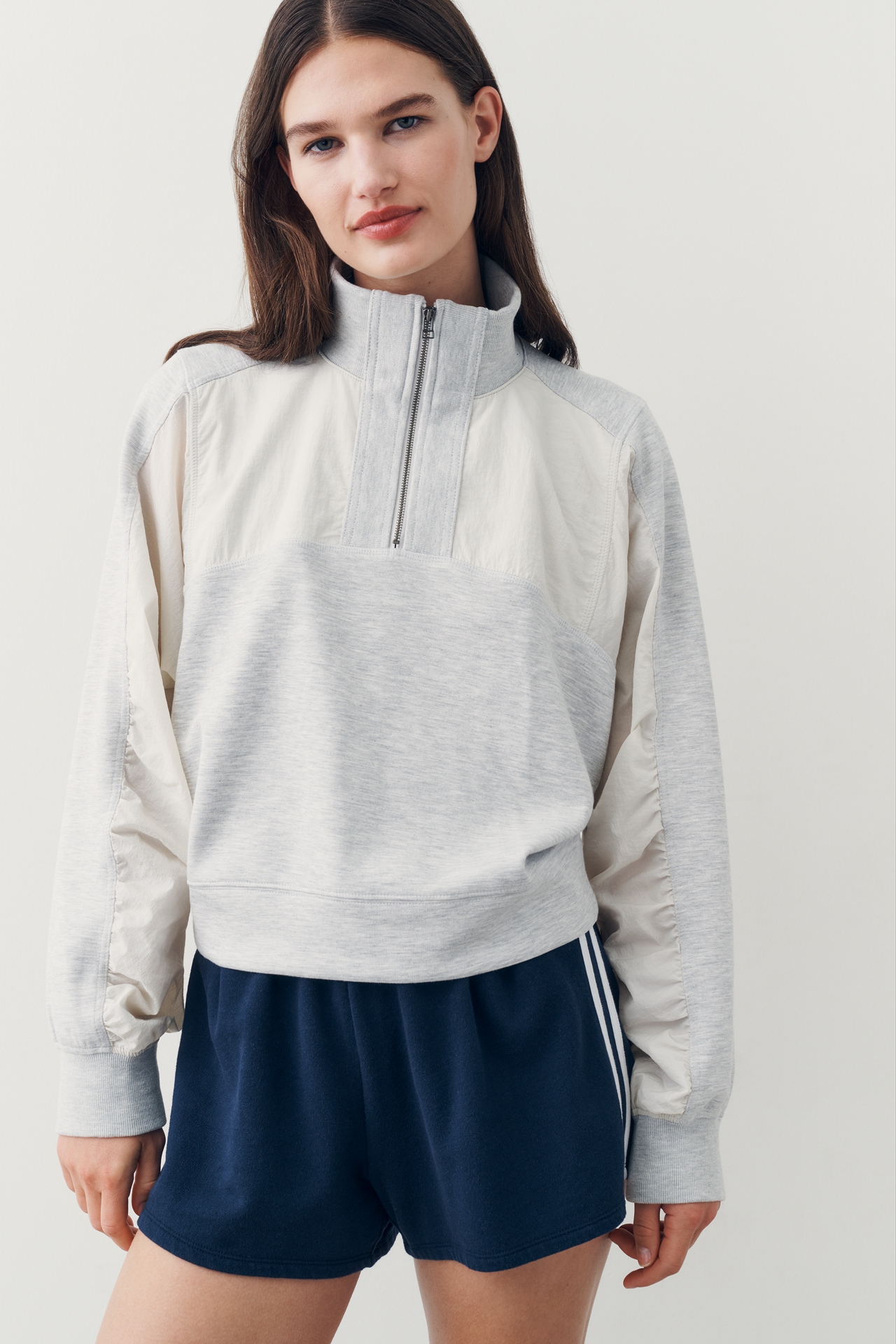 Daily Practice Mixed Media Quarter-Zip Jacket